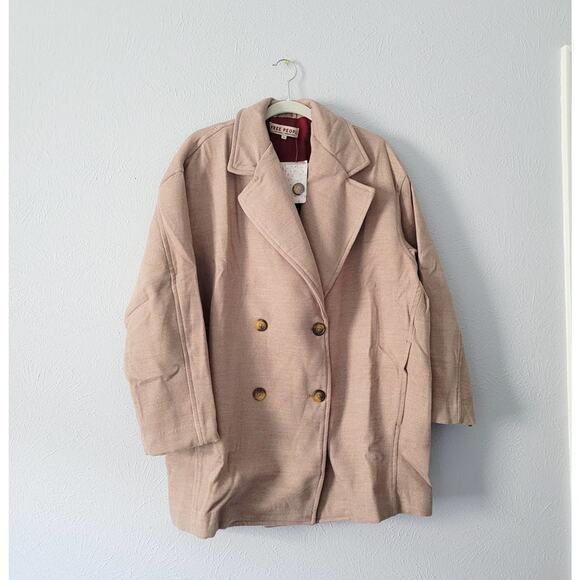 FREE PEOPLE Hanna Slouchy Blazer Jacket in Crema - Picture 3 of 6